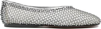 Forte_Forte Verfraaide Mesh Ballerinas - Dames - Ballerinas - Zwart - 40 EU - Schoenen