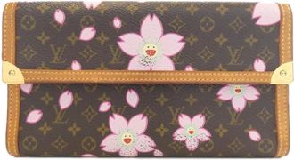 Louis Vuitton Brown Coated Canvas Long Wallet (Tri-Fold) (Pre-Owned)