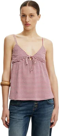 Cotton On Womens Babydoll Cami in Madi Stripe Rich Plum at Nordstrom, Size Xxx-Small