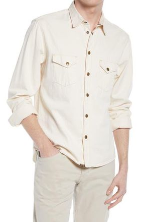 Billy Reid Organic Cotton Denim Button-Up Shirt in Natural at Nordstrom, Size Xx-Large