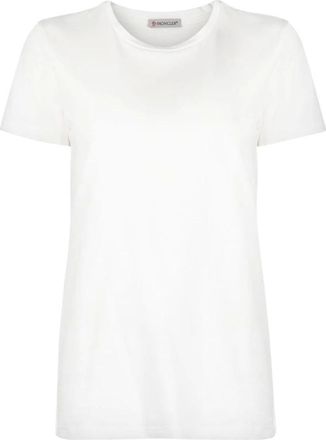 Moncler Tops, Dames, Wit, M, Katoen, Basic T-shirt
