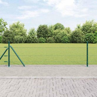 vidaXL Vidaxl - Reja Con Postes Verde 0.5 X 100 M Acero Recubierto De Pvc