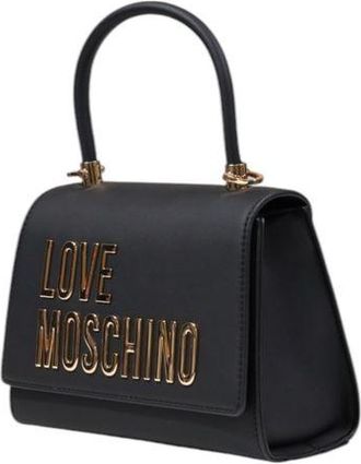 Love Moschino Womens Logo-Embellished Polyurethane Top Handle Bag Black