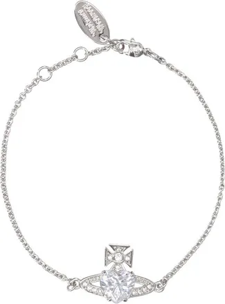 Vivienne Westwood Ariella Orb Silver-Plated Rhinestone Bracelet