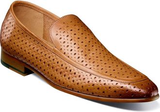Stacy Adams Winden Perforated Loafer in Natural at Nordstrom, Size 10.5