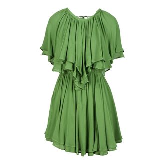 Dondup Day Dress - Dames - Korte kleedjes - Groen - L - Chiffon - Kleedjes
