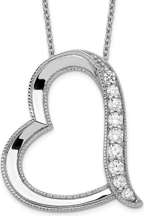 Diamond2Deal Sterling Silver Antiqued Cubic Zirconia Daughter-In-Law Necklace