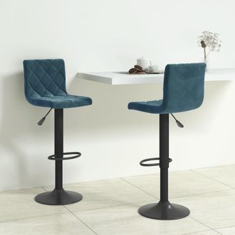 vidaXL Taburetes De Cocina 2 Unidades Terciopelo Azul Vidaxl