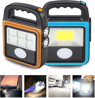 Trade Shop Trade Shop - Torcia Solare Portatile Multifunzione Ricaricabile Lanterna Da Campeggio Ip65