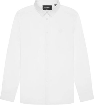 Lyle & Scott Overhemden, Heren, Wit, 2Xl, Katoen, Tonal Eagle Easy Care Poplin Overhemd