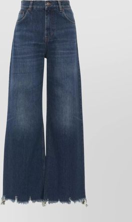 Chlo&eacute; denim cropped wide-leg jeans
