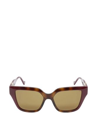 Gucci 2020s geometric-frame logo sunglasses - Bruin