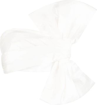 Bambah bow-detail cropped tube top - women - Polyester - 12 - White