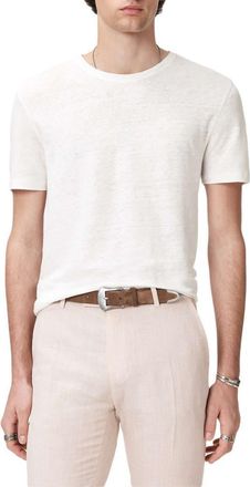 John Varvatos Mott Linen T-Shirt in White at Nordstrom, Size Xx-Large