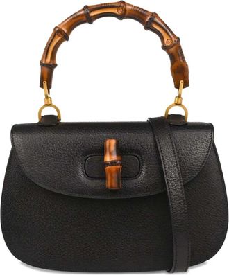 Gucci Borsa a mano in pelle e bambù 1990-2000 - Nero