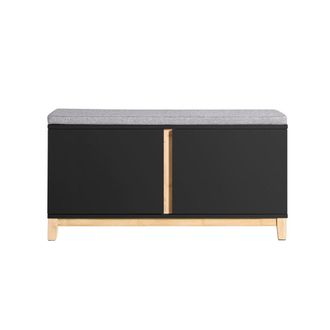 SoBuy Banco zapatero con 2 puertas negro