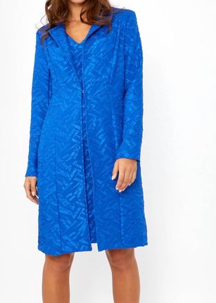 Frank Lyman Design Knee-Length Elegant Jacket In Royal