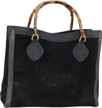 Gucci Pre-owned Su&egrave;de Handtas - Dames - Vintage Handtas - Zwart - ONE Size - Su&egrave;de - Vintage