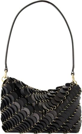 Paco Rabanne Shoulder Bags, female, Black, Size: ONE SIZE Black Leather Stylish Womens Bag