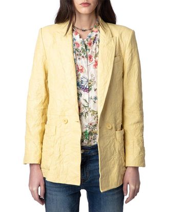 Zadig&Voltaire Visko Cuir Froisse Leather Blazer