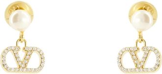 Valentino Garavani VLogo Swarovski Oorbellen - Dames - Oorbellen - Geel - ONE Size - Accessoires