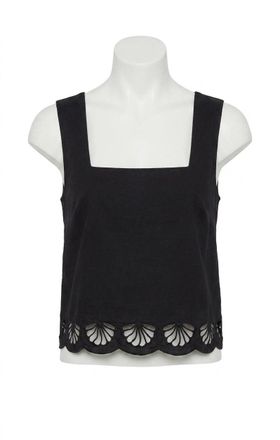 Z Supply Charlene Embroidery Top In Black