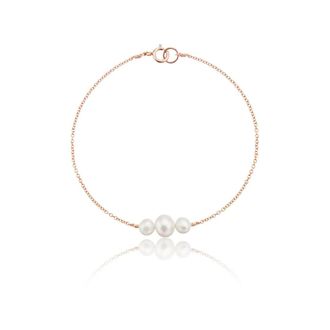 Lily & Roo Rose Gold Multi Pearl Cluster Bracelet