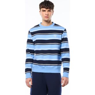 Sergio Tacchini Strisce Stripe Crewneck in Maritime Blue at Nordstrom, Size Xxx-Large