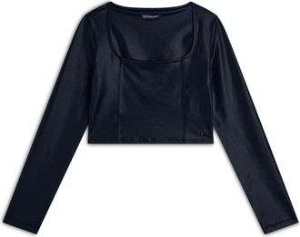 Freddy Maglia corta con scollo quadrato in tessuto effetto wet