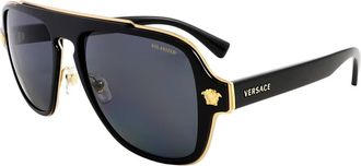 Versace Polarized Gray Navigator Mens Sunglasses VE2199 100281 56