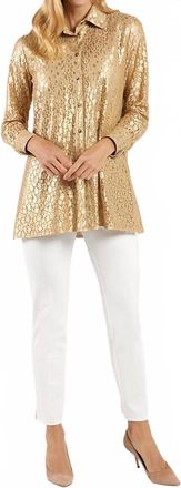 Jude Connally Mitzi Lace Top In Gold Cheetah