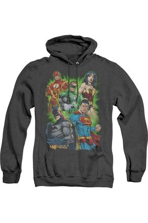 Gildan Justice League of America Will Power Adult Heather Hoodie / Hooded Sweatshirt