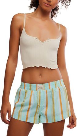 Free People Snap Into It Crop Pajama Henley Tank in Pearled Ivory at Nordstrom, Size X-Small