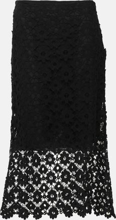 Sandro Black Lace Midi Skirt
