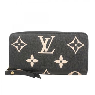 Louis Vuitton Beige Black Long Wallet (Bi-Fold) (Pre-Owned)