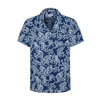 Pepe Jeans London Compton Shirt - Heren - Korte mouwen Overhemden - Blauw - L - Katoen - Overhemden