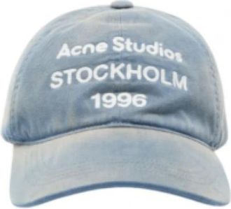 Acne Studios Accessoires, Heren, Blauw, ONE Size, Katoen, Stockholm 1996 Cap