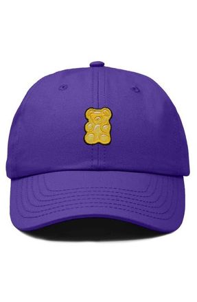Dalix Yellow Gummy Embroidered Dad Cap in Purple at Nordstrom