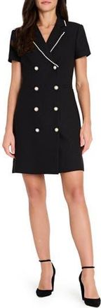 Tahari by ASL Faux Pearl Trim Tweed Dress in Black at Nordstrom Rack, Size 16