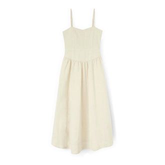 Motivi Vestito flare lungo in misto lino - - Dresses - Donna - Beige - S