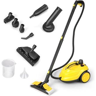 Costway Costway - 2000W Pulitore a Vapore, Macchina per Pulizia Rotante con 13 Accessori, Capacit&agrave; dAcqua di 1,8L, Macchina a Vapore Multiuso per Tappeti