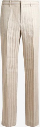 Etro Gerade gestreifte Leinenhose Soho