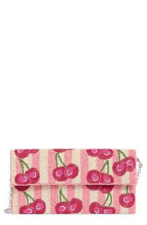 Collection XIIX Stripe Cherry Beaded Clutch in Pink Multi at Nordstrom Rack