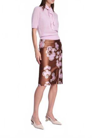 Dorothee Schumacher Floral Statement Midi Skirt In Caramello Rose