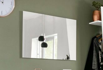 Dmora Dmora - Espejo De Pared Lineal, Made In Italy, Espejo De Ba&ntilde;o, 80x2h60 Cm, Color Blanco Brillante, Con Embalaje Reforzado