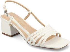 Journee Collection Shayana Block Heel Slingback Sandal in White at Nordstrom Rack, Size 8.5