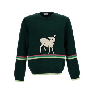 J.W.Anderson Sheep Jumper - male - JW Anderson - Round-neck Knitwear - Green - XL - Knitwear