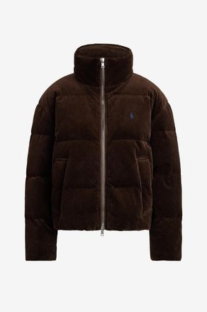 Polo Ralph Lauren Kurze Cord-Daunenjacke mit Stehkragen Pony