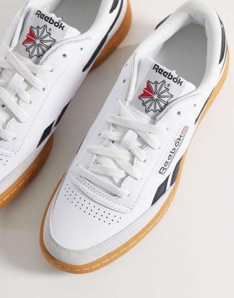 Reebok Club C Revenge - Sneakers bianche e nere con suola in gomma-Bianco