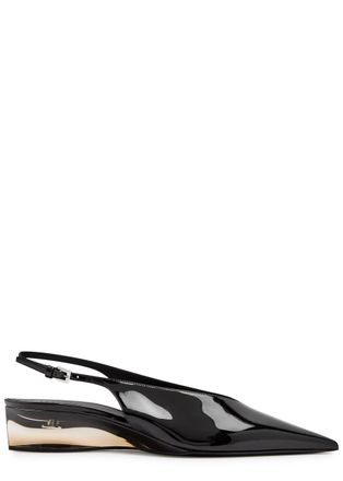 Alaia 30 Patent Leather Slingback Pumps - Black